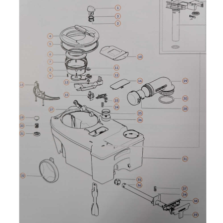 SC250/260 HOLDINGTANK PLATE - Spare parts Cassettes