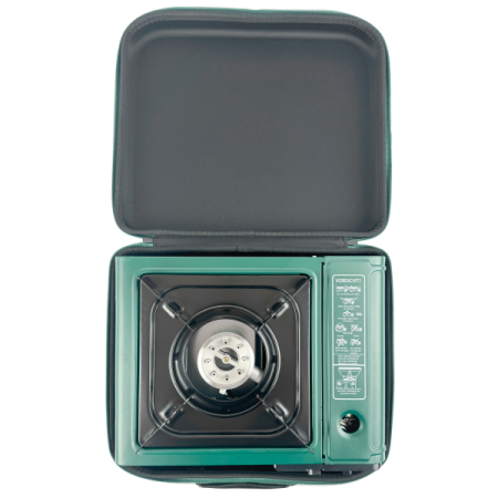 GARDINGER Allgas Campingkocher mit Piezozündung + Adapter-Schlauch + hochwertiger Koffer