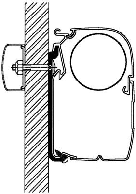 Adaptateur Thule pour mur plat - 4.00m