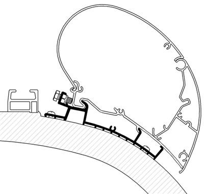 Adaptateur de toit Thule Carthago Chic < 2014 - 4.00m