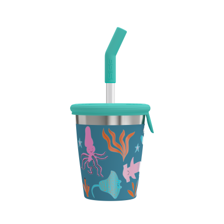 SIGG Kinderbecher Kids Straw Cup Blue World