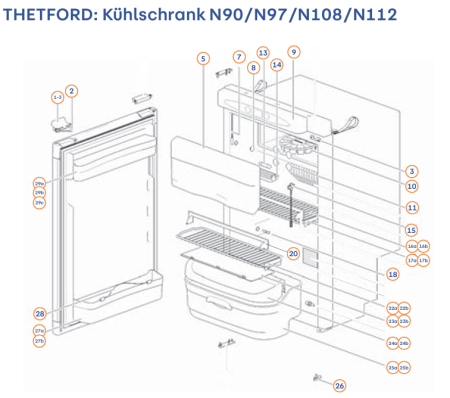 Thetford Gitterrost groß Kühlschränke N90 und N97 62304808