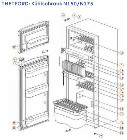 Thetford Gitterrost groß Kühlschrank N175 62697908