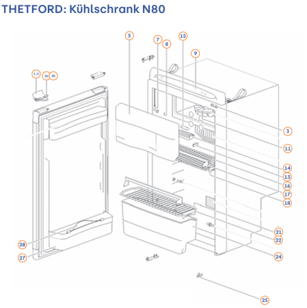 Thetford Halter Entlüftungsstellung 2 Stück Kühlschränke 62698627