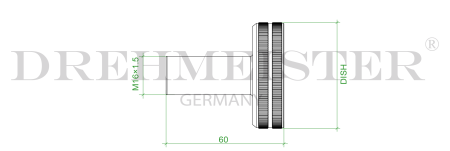 DREHMEISTER DISH LPG adapter internal thread M16x1,5 (60mm), brass