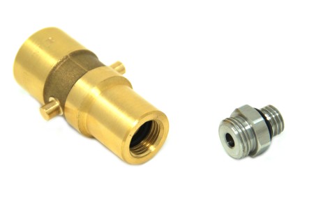 DREHMEISTER Bayonet LPG adapter M12 brass with stainless steel connection, L=67 mm
