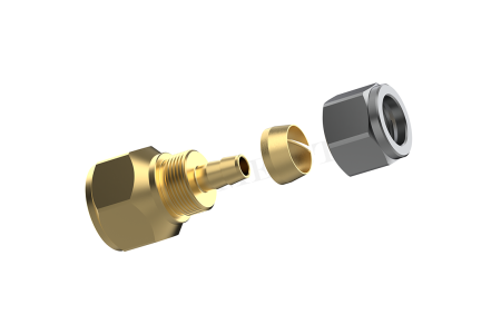 Connector 3/4 UNF -> 8mm thermoplastic pipe
