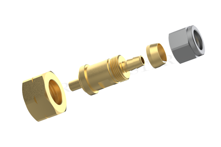 Adapter piece W21.8 x 1/14 LH / 8mm thermoplastic hose