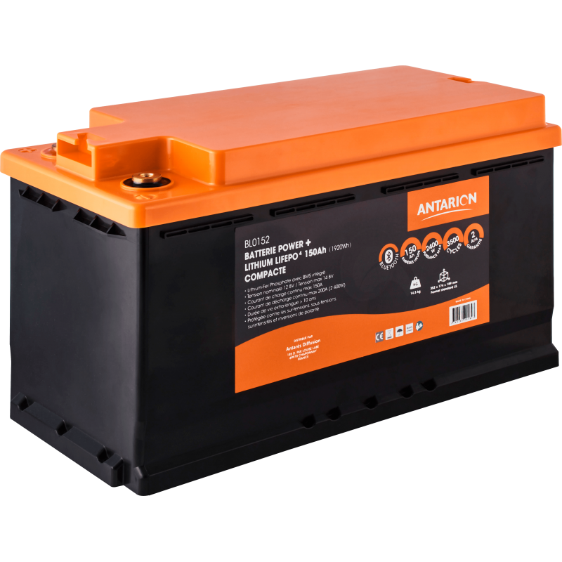 Antarion Batterie au lithium 150Ah POWER + Bluetooth