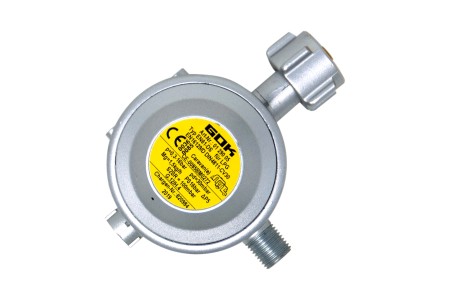 GOK Gasdruckregler 30mbar - 1,5kg/h  G.12 -> G 1/4 LH Abgang 90°