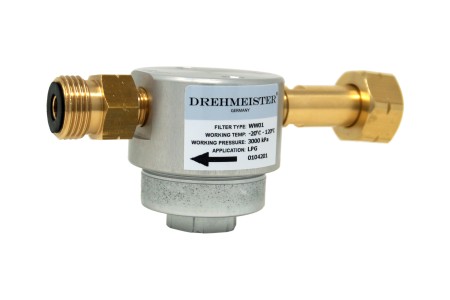 DREHMEISTER SMART LPG cylinder filter W21,8 x 1/14 LH - long version
