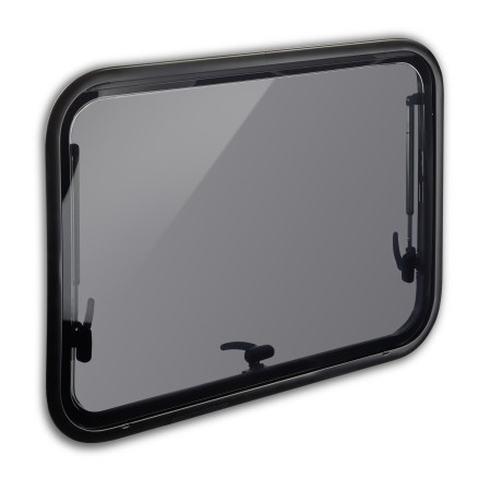 Dometic S7P Steplessly adjustable vent window for vehicles with rounded design