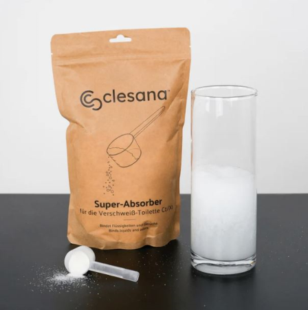 Clesana Super-Absorber Granulat mit hoher Saugkraft für Clesana Toilette C1 + X1, 1Kg