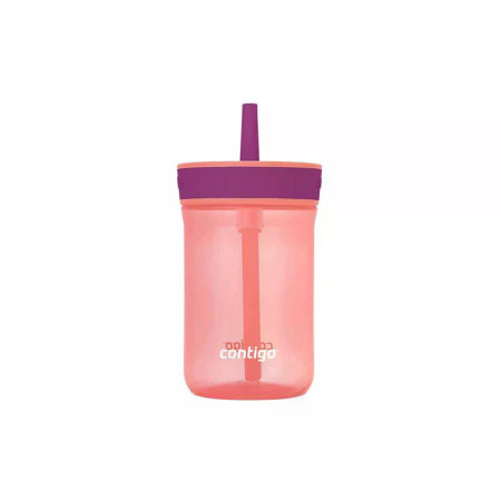 contigo® Leighton Kids water bottle with straw 420 ml - Pink