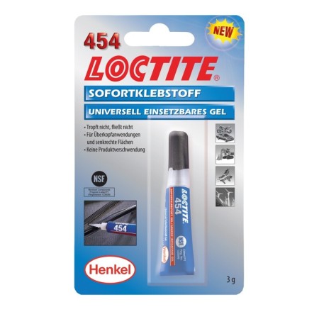 LOCTITE® 454 - Sofortklebstoff, transparent, universell, gelförmig, tropffrei