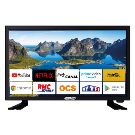 Antarion Smart TV Télévision 22 pouces 12 / 24 / 220 V