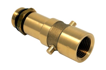 Bayonet LPG adapter 21,8 mm incl. filter, 80 mm - brass