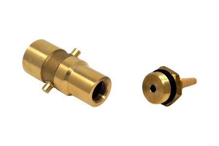 Bayonet LPG adapter 21,8 mm incl. filter, 80 mm - brass
