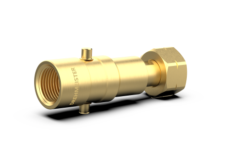 DREHMEISTER adattatore serbatoio Bajonett con nipplo per il riempimento di bombole gas con filetattura sinistra W21,8