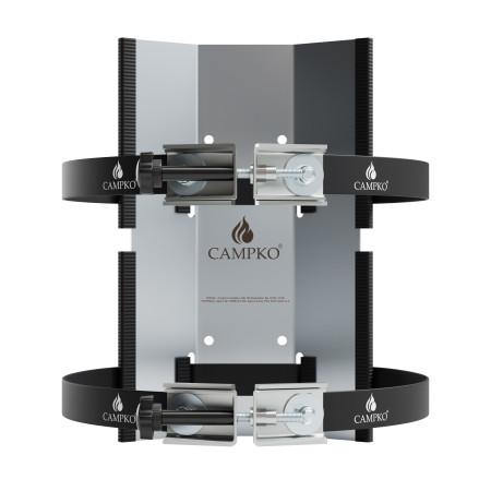 CAMPKO Gasflaschen Halter Set Edelstahl für Ø 300mm Gasflaschen inkl. Spannschlösser & Sterngriffschrauben