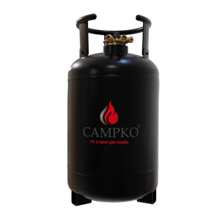 CAMPKO cilindro de gas, botella de GLP recargable 30 L con multiválvula (DE)