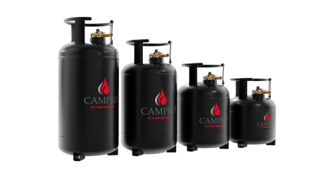 CAMPKO refillable gas bottle 15-36 litres with 80% multivalve