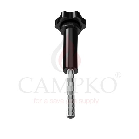 2 x Tornillo de empuñadura en estrella con casquillo distanciador para juego de soporte de botella de gas CAMPKO (reequipamiento de cierre rápido)