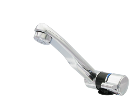 COMET LONDON mixer tap with microswitch in black/chrome, spout: Shower head, spout connection: Ø 10/12 mm, 45°, 3/4 mounting