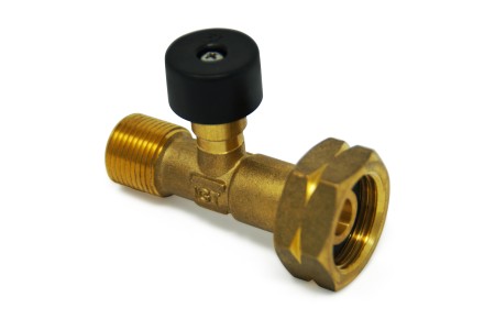 Soupape de décharge externe, protection contre la rupture du tuyau GPL (propane/butane) G.2 W21.8 x 1/14 L.H. - 60° (Shell-F) x 3/8 L.H.