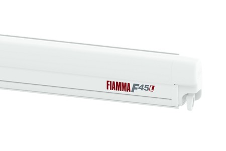 FIAMMA F45L auvent camping car - boîtier blanc, Couleur du tissu Royal Grey