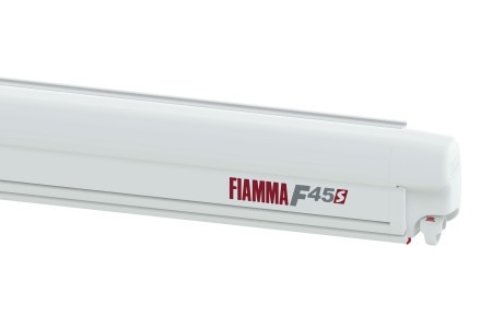 FIAMMA F45S auvent camping car - boîtier blanc, Couleur du tissu Evergreen