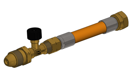 Manguera de gas de alta presión G.7 5/8 L.H. British POL x M20x1,5 - 450 mm incl. seguro de rotura de manguera