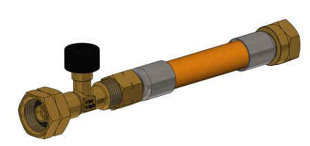 Tubo del gas ad alta pressione G.1 W20 x 1/14 L.H. (Ital. A) x M20x1,5 - 450 mm incl. protezione rottura tubo